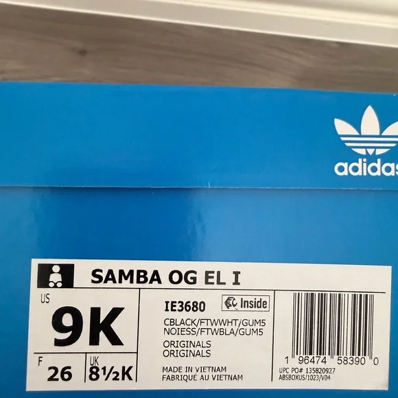 Adidas Kids Samba OG Black with White Stripes Size 9K(little kids) - Picture 5 of 5